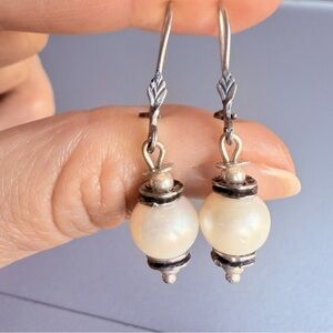 Silpada 'Light the Way' Natural Pearl Sterling Silver Dangle Earrings W0…